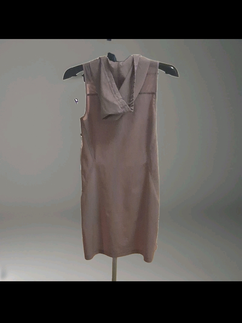 Calvin Klein sleeveless hoodie dress in taupe - Picture 3 of 3